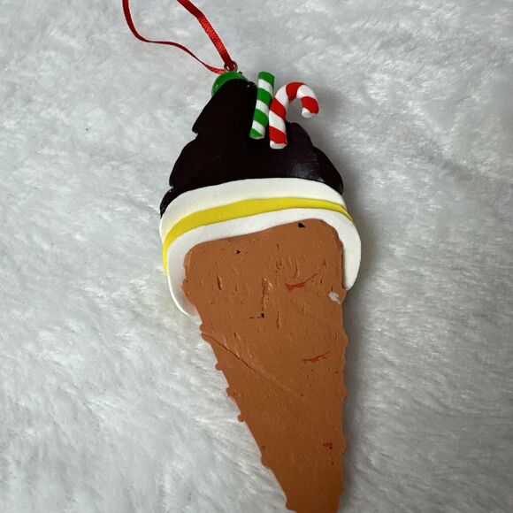 Ice Cream Cone Candy Holiday Christmas Tree Ornament - Picture 5 of 6
